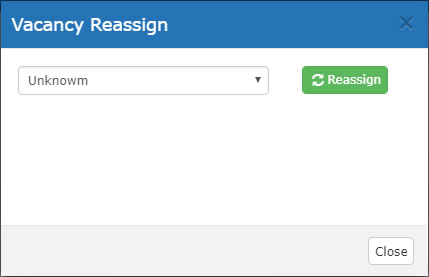 Client Re-assign Vacancy Pop-up