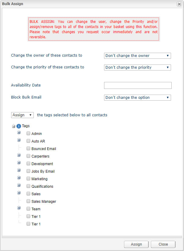 Bulk Assign